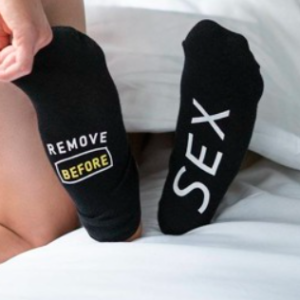 SKARPETKI MĘSKIE STOPKI, REMOVE BEFORE SEX, CZARNE, ROZMIAR UNIWERSALNY 40-45EUR