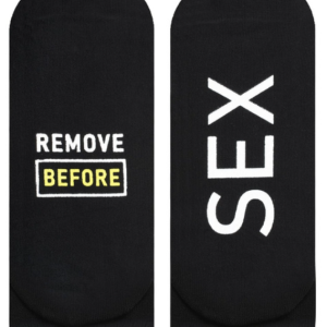 SKARPETKI MĘSKIE STOPKI, REMOVE BEFORE SEX, CZARNE, ROZMIAR UNIWERSALNY 40-45EUR